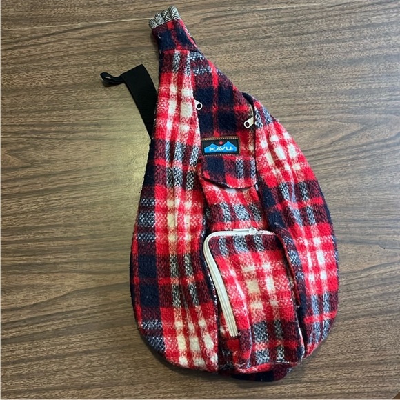 KAVU Plaid Rope Bag Americana Sling Backpack Crossbody - Picture 1 of 6